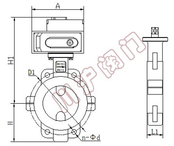 电动衬氟蝶阀 结构图