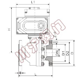 电动法兰球阀 结构图
