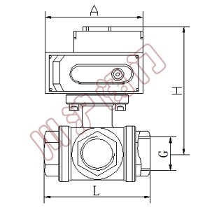 电动三通内螺纹球阀 结构图