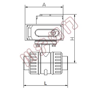 电动塑料球阀 结构图