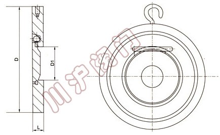 对夹单瓣旋启式止回阀结构图