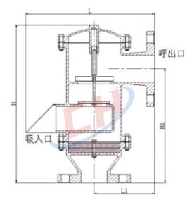 带呼出接管阻火呼吸阀结构图