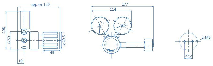 CHY-6型气体减压阀外型尺寸