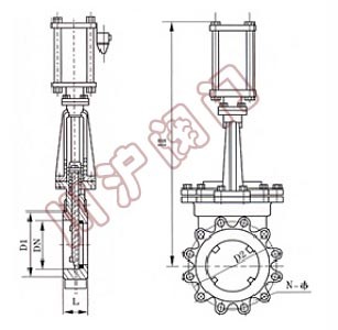 气动刀型闸阀结构图