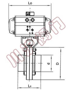 气动卫生级蝶阀结构图