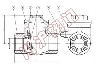 旋启式内螺纹止回阀结构图