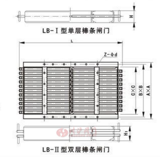 棒条闸门结构图