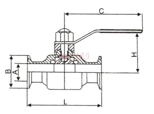 直通卫生级球阀 结构图